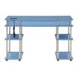 Designs2Go No Tools Student Desk with Charging Station in Blue Wood Finish
