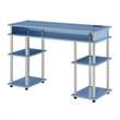Designs2Go No Tools Student Desk with Charging Station in Blue Wood Finish