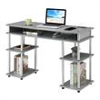 Designs2Go No Tools Student Desk with Charging Station in Gray Wood Finish