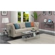 Convenience Concepts Soho Coffee Table in Gray Faux Marble Wood with Glass Sides