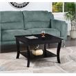 Convenience Concepts American Heritage Square Coffee Table in Black Wood Finish