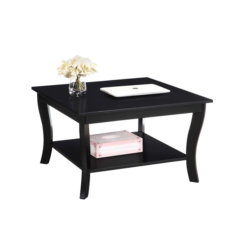 Convenience Concepts American Heritage Square Coffee Table In Black Wood Finish Cymax Business Convenience Concepts American Heritage, American Heritage Black Round Coffee Table