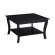 Convenience Concepts American Heritage Square Coffee Table in Black Wood Finish