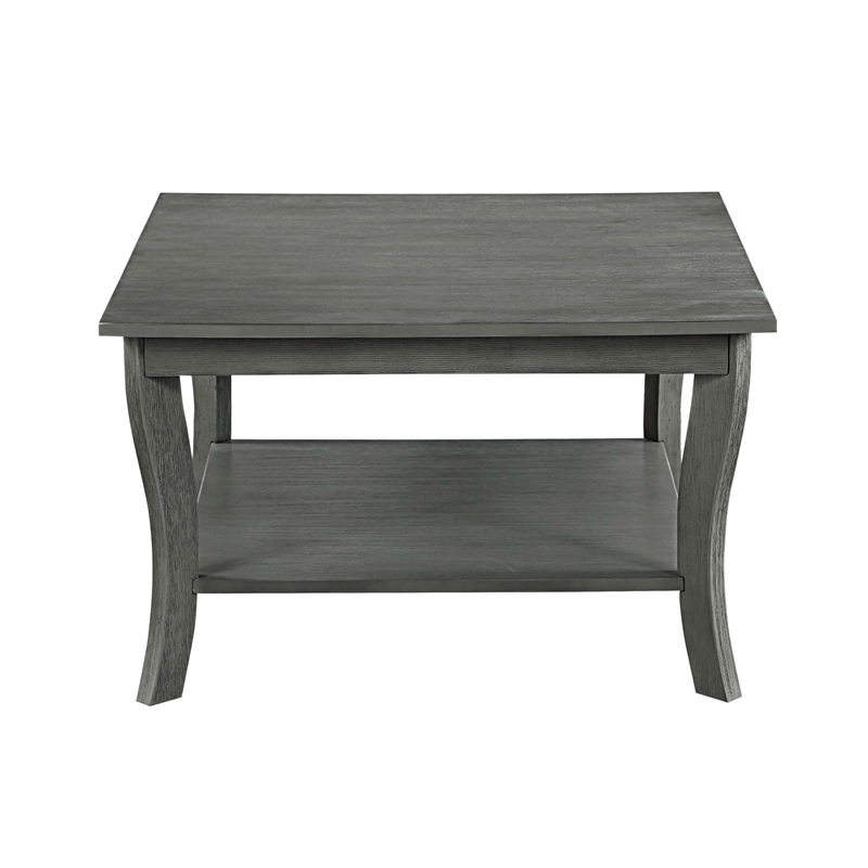 Convenience Concepts American Heritage Square Coffee Table in Gray Wood Finish
