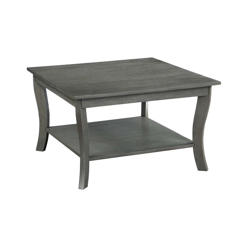 Convenience Concepts American Heritage Square Coffee Table in Gray Wood Finish