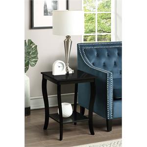 convenience concepts american heritage square end table in black wood finish