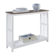 Convenience Concepts Mission Console Table in White Wood Finish- Driftwood Top