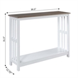 Convenience Concepts Mission Console Table in White Wood Finish- Driftwood Top