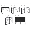 Convenience Concepts Xtra Folding Desk in Gray Wood Finish and Black Metal Frame