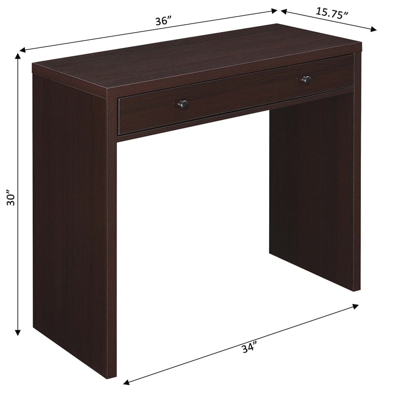 Convenience Concepts Northfield 36-inch Desk with Drawer in Espresso Wood Finish