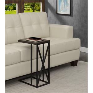 convenience concepts tucson c end table in espresso wood and black metal frame