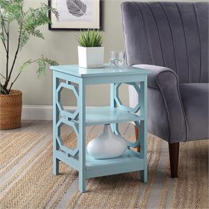 convenience concepts omega end table in seafoam green wood finish