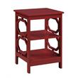 Convenience Concepts Omega End Table in Cranberry Red Wood Finish