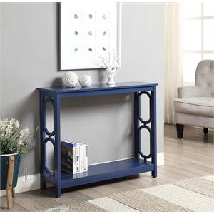 convenience concepts omega console table in cobalt blue wood finish