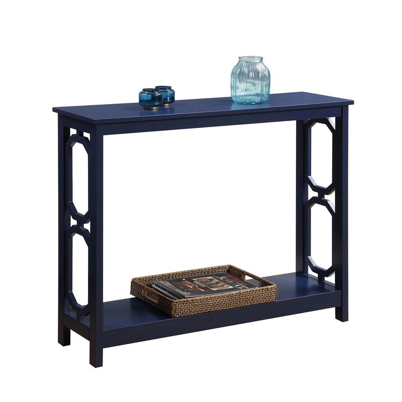 Convenience Concepts Omega Console Table in Cobalt Blue Wood Finish