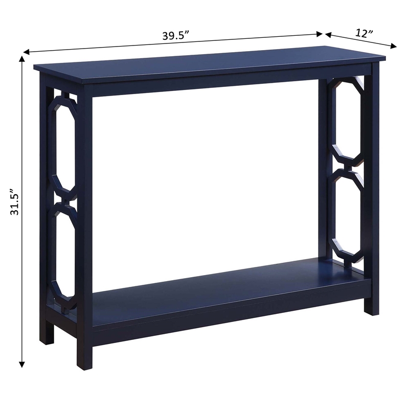 Convenience Concepts Omega Console Table in Cobalt Blue Wood Finish