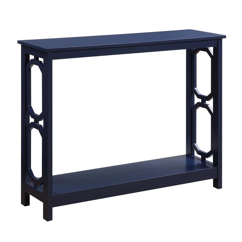 Convenience Concepts Omega Console Table in Cobalt Blue Wood Finish