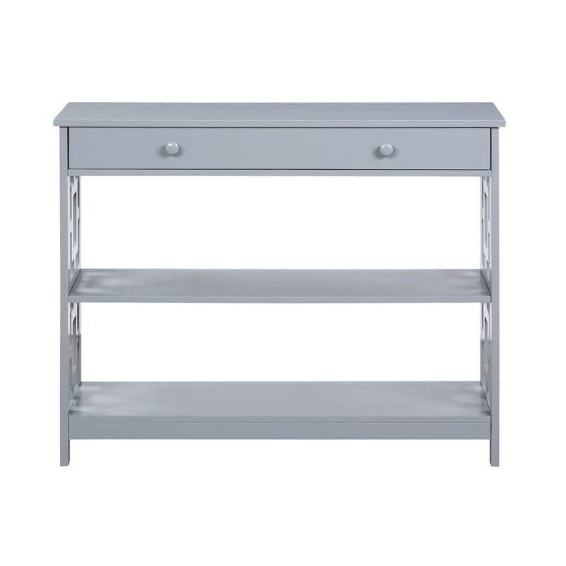 Convenience Concepts Town Square One-Drawer Console Table in Gray Wood Finish