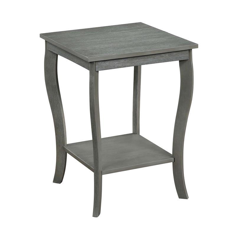 Convenience Concepts American Heritage Square End Table in Gray Wood Finish