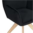 Convenience Concepts Miranda Swivel Accent Chair in Black Velvet Fabric