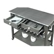American Heritage Stainless Steel Top Kitchen Cart in Gray Wood Finish