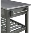 American Heritage Stainless Steel Top Kitchen Cart in Gray Wood Finish