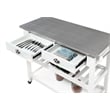 American Heritage Stainless Steel Top Kitchen Cart in White Wood Finish