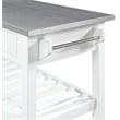 American Heritage Stainless Steel Top Kitchen Cart in White Wood Finish