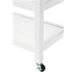 American Heritage Stainless Steel Top Kitchen Cart in White Wood Finish
