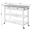 American Heritage Stainless Steel Top Kitchen Cart in White Wood Finish