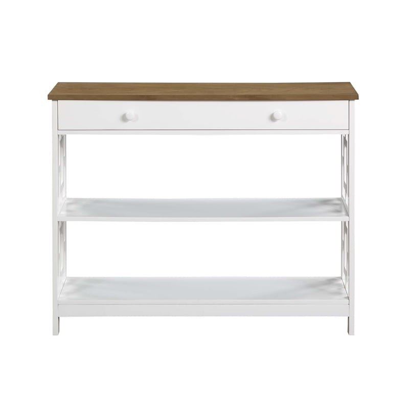 Convenience Concepts Town Square One-Drawer Console Table in White Wood Finish