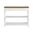 Convenience Concepts Town Square One-Drawer Console Table in White Wood Finish