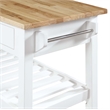 American Heritage Butcher Block Top Kitchen Cart in White Wood Finish