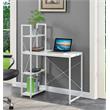 Designs2Go Office Workstation with Shelves in White Wood Finish and Metal Frame