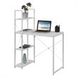 Designs2Go Office Workstation with Shelves in White Wood Finish and Metal Frame