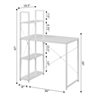 Designs2Go Office Workstation with Shelves in White Wood Finish and Metal Frame