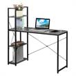 Designs2Go Office Workstation with Charging Station and Shelves in Gray Wood