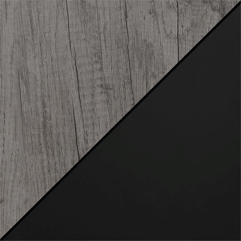 Designs2Go Office Workstation with Charging Station and Shelves in Gray Wood