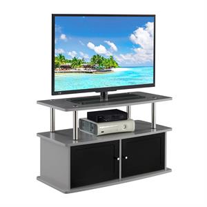 Designs2Go TV Stand with Two Storage Cabinets and Shelf in Slate Gray Wood