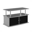 Designs2Go TV Stand with Two Storage Cabinets and Shelf in Slate Gray Wood