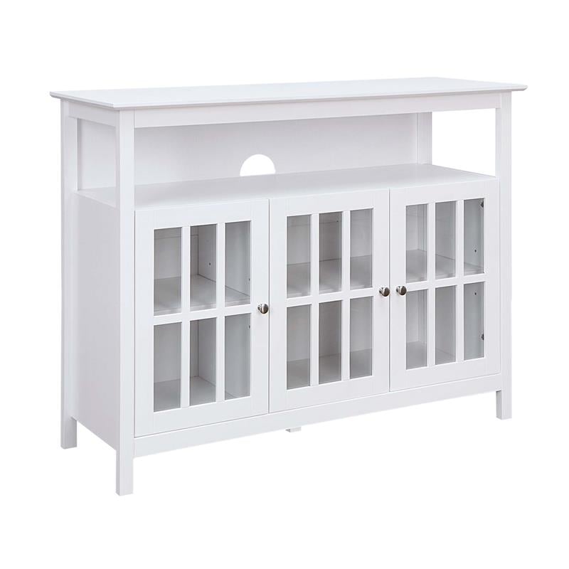 Big Sur Deluxe 48-inch TV Stand with Storage Cabinets and Shelf in White Wood