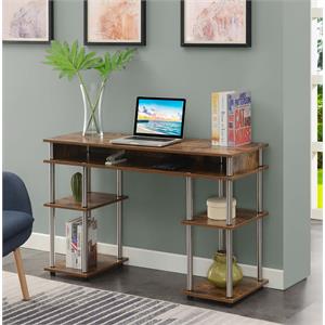 Designs2Go No Tools Student Desk with Shelves in Nutmeg Wood Finish