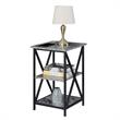 Convenience Concepts Tucson End Table with Shelves in Marble Gray Wood Finish