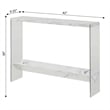 Convenience Concepts SoHo V Console Table with Shelf in White Marble Wood Finish
