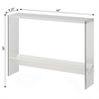 Convenience Concepts SoHo V Console Table with Shelf in White Wood Finish