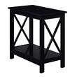 Convenience Concepts Oxford Chairside End Table with Shelf in Black Wood Finish