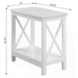 Convenience Concepts Oxford Chairside End Table with Shelf in White Wood Finish