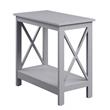 Convenience Concepts Oxford Chairside End Table with Shelf in Gray Wood Finish