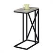 Convenience Concepts Tucson C End Table in Gray Wood Finish with X Metal Frame