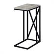 Convenience Concepts Tucson C End Table in Gray Wood Finish with X Metal Frame